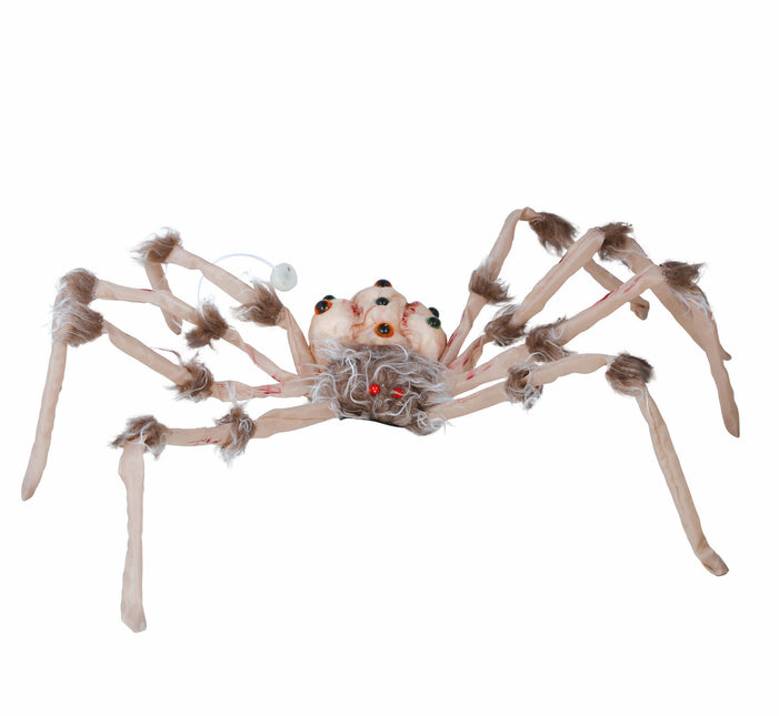 Halloweenowy sztuczny pająk ze światłem 80 cm