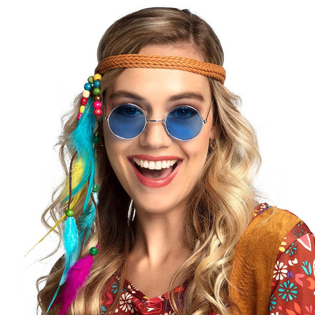 Niebieskie okulary hipisowskie