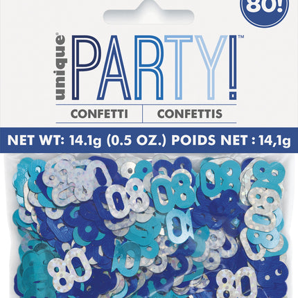 80 Years Confetti Bag Blue 14gr