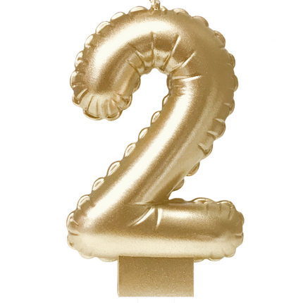 Balon foliowy świeca złoty 2 10cm