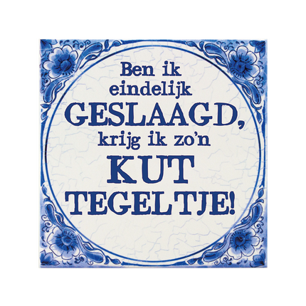 Niebieska płytka Delft Udana Pizda 14,5 cm