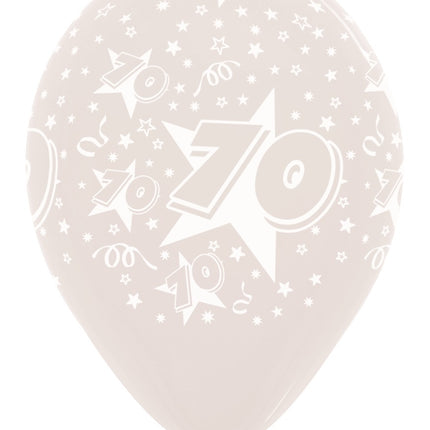Balony Numer 70 Gwiazdy Krystalicznie Przezroczyste 30cm 25szt
