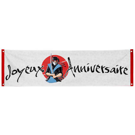 Flaga ścienna Ninja Joyeux Anniversaire 1,8 m