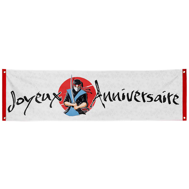 Flaga ścienna Ninja Joyeux Anniversaire 1,8 m
