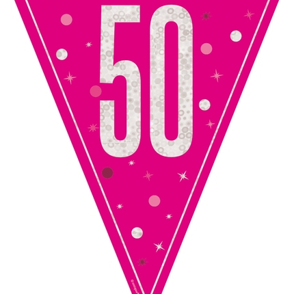 50-letnia girlanda różowa 2,5 m