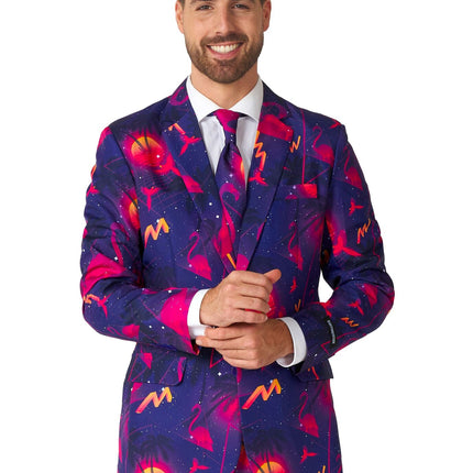 Ciemnoniebieski neonowy garnitur męski <tc>Suitmeister</tc>