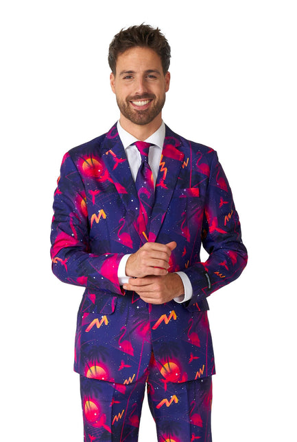 Ciemnoniebieski neonowy garnitur męski <tc>Suitmeister</tc>