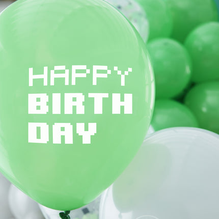 Balony na imprezę gamingową Happy Birthday 30cm 5szt