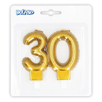 Złota świeca 30 lat 8 cm