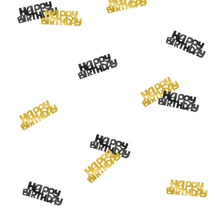 Konfetti stołowe Happy Birthday Gold/Black 20gr