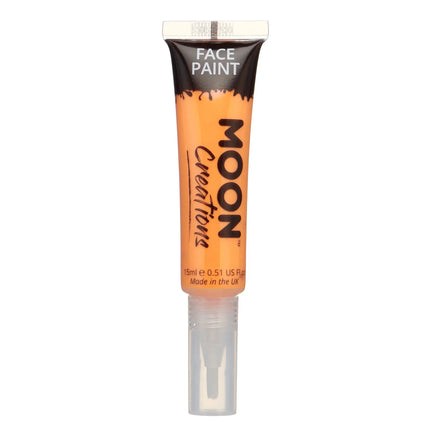 Moon Creations Farba do twarzy z aplikatorem w pędzelku Pomarańczowy 15ml