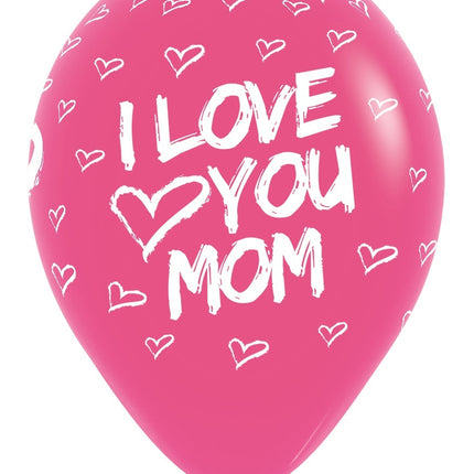 Balony Kocham Cię Mamo Mix 30cm 25szt