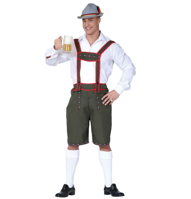 Ciemnozielone Lederhosen dla mężczyzn