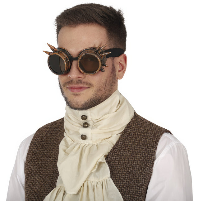 Brązowe okulary steampunkowe