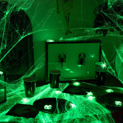 Halloweenowa pajęcza sieć świecąca w ciemności