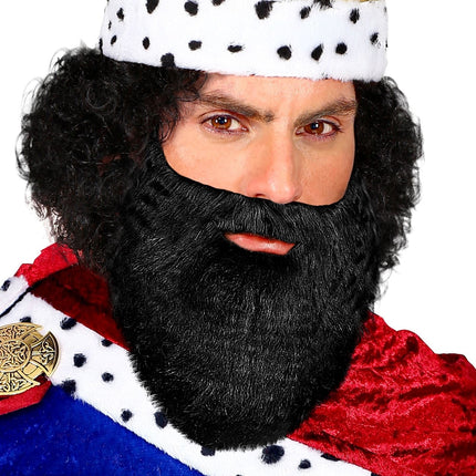 Czarna broda z wąsami