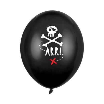 Balony pirackie czarne 30cm 6szt