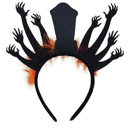 Opaska do włosów na Halloween Kamień nagrobny i zombie