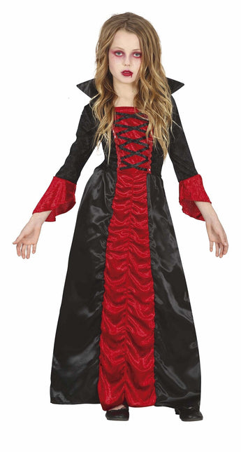 Kostium wampira na Halloween dla dziewczynki czerwony