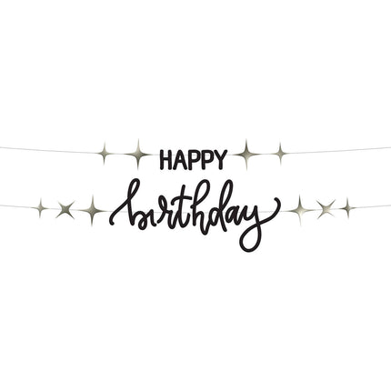 Girlanda Happy Birthday Letter Black 1,5 m