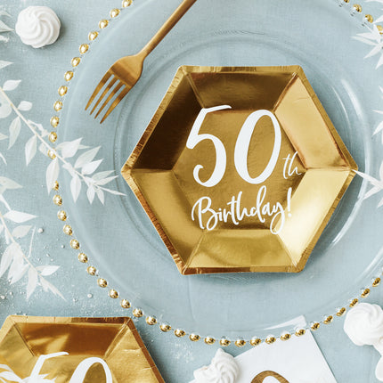 Talerze 50 Years Gold 20cm 6szt