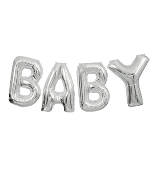 Balon foliowy dziecko srebrny 35 cm