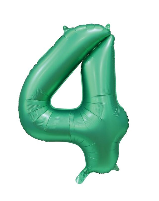 Balon z zielonym numerem 4 lata, połysk 86 cm