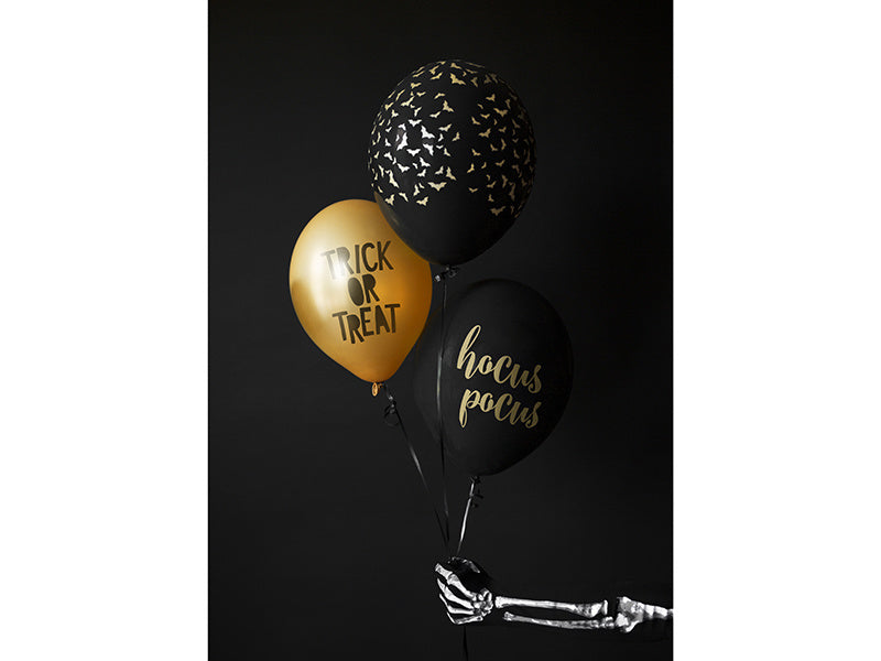 Balony na Halloween Nietoperz Czarny 30cm 6szt