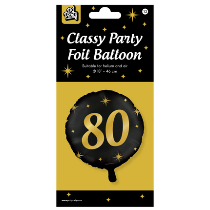Balon helowy 80 lat pusty 30 cm