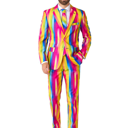 Garnitur męski w tęczowe paski <tc>OppoSuits</tc>