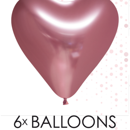 Balony serca różowe 30cm 6szt