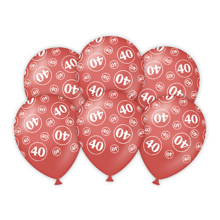 Balony 40 lat 30cm 6szt
