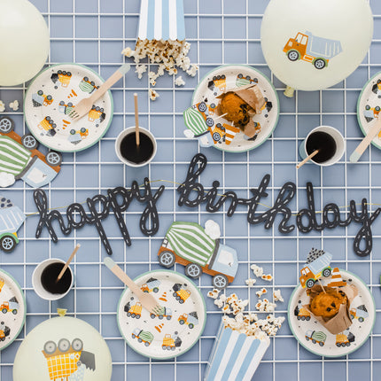 Happy Birthday Letter Garland Pojazdy budowlane 2m