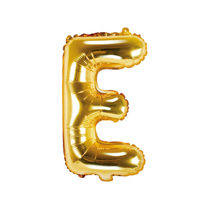 Balon foliowy litera E złoty pusty 35cm