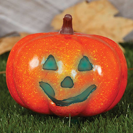Halloweenowa dynia ze światełkiem 16 cm