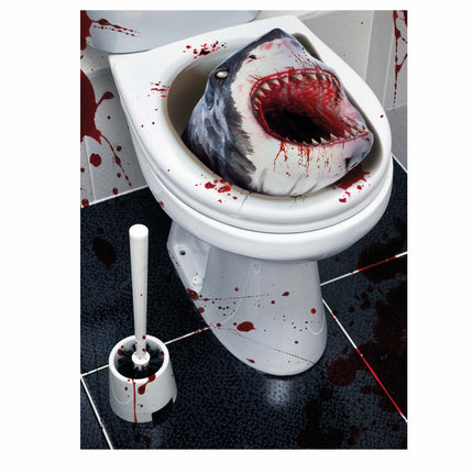 Dekoracja na Halloween Rekin w toalecie