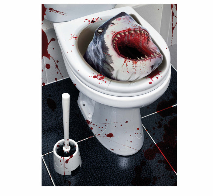 Dekoracja na Halloween Rekin w toalecie
