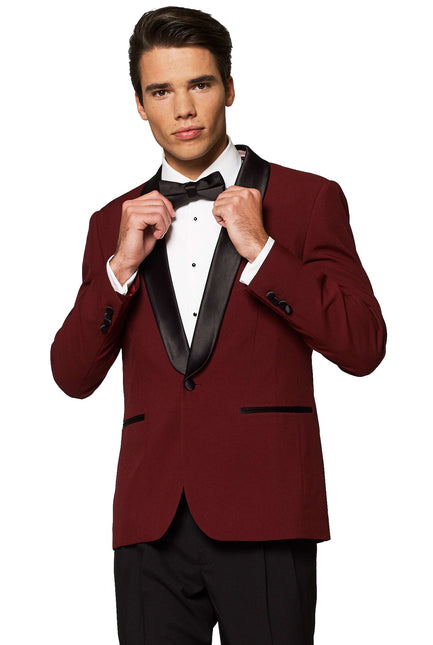 Bordowo-czerwony smoking męski <tc>OppoSuits</tc>