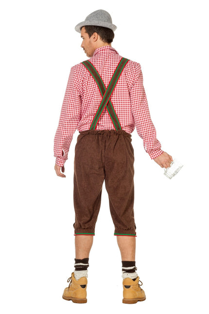 Brązowe Lederhosen Męskie Długie