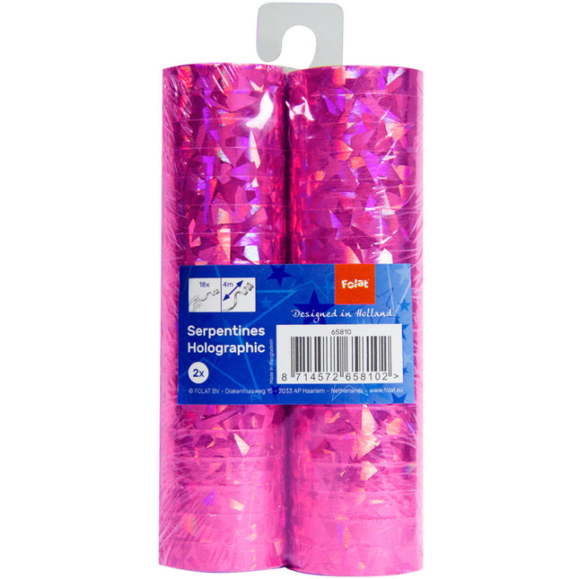 Fuchsia Serpentines Holographic 4m 18 pierścieni 2szt.