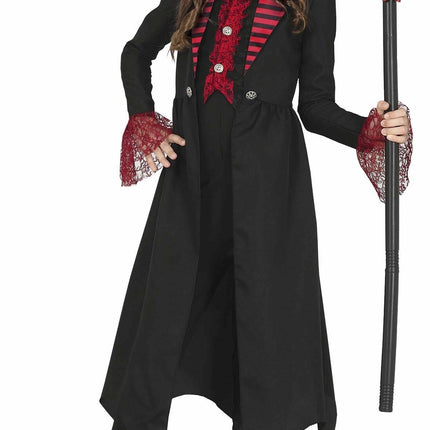 Gotycki kostium na Halloween dla dziewczynki czerwony