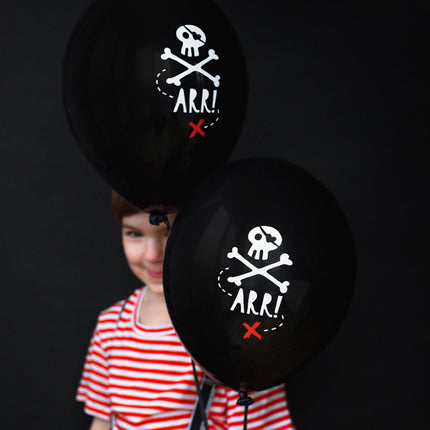 Balony pirackie czarne 30cm 6szt