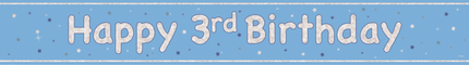 Baner urodzinowy jasnoniebieski 3 lata 2,74 m