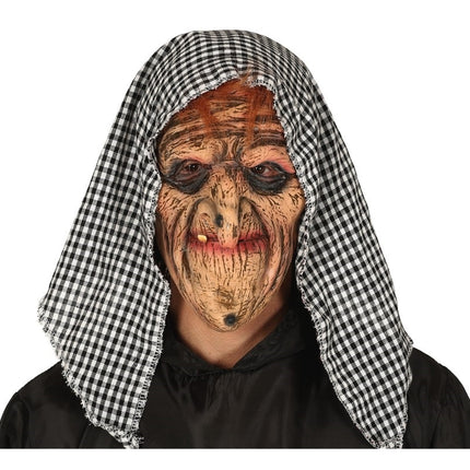 Halloweenowa czapka z maską czarownicy