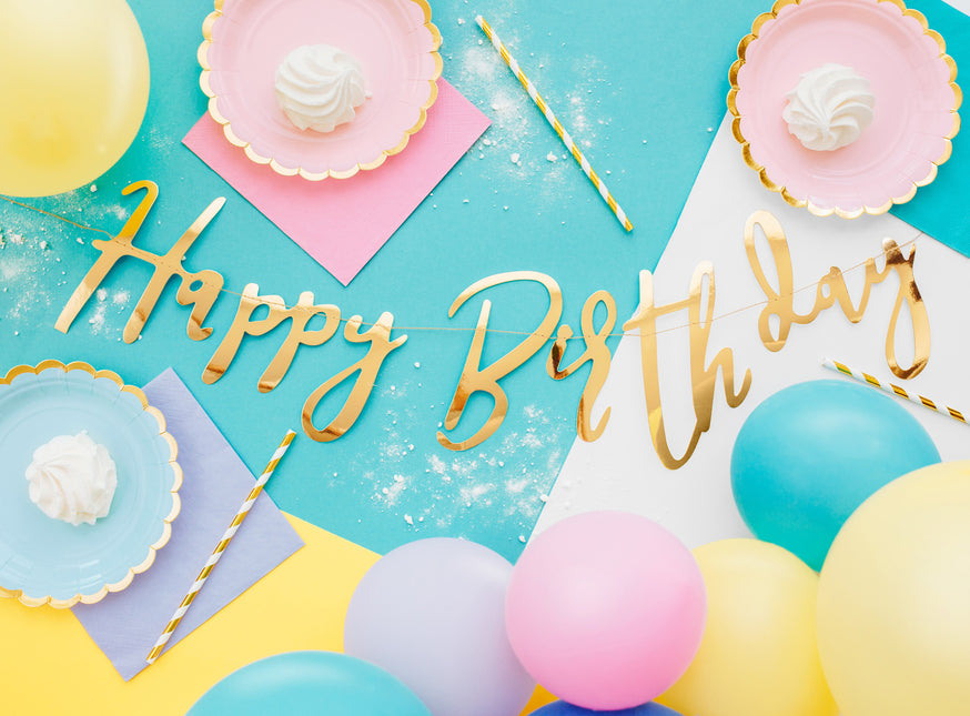 Girlanda urodzinowa Happy Birthday Gold 62cm