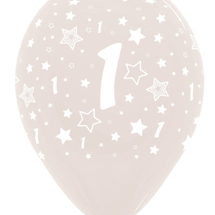 Balony Numer 1 Crystal Clear 30cm 25szt