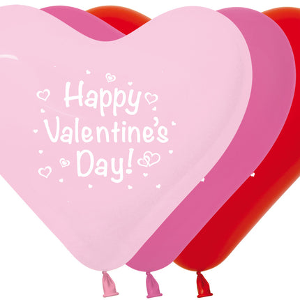 Balony Serce Happy Valentine Mix 30cm 50szt