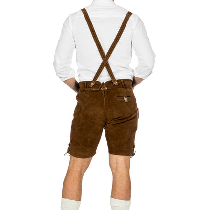 Brązowe Lederhose Męskie Krótkie