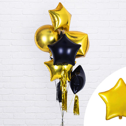 Balon helowy gwiazda złoty błyszczący pusty 48 cm