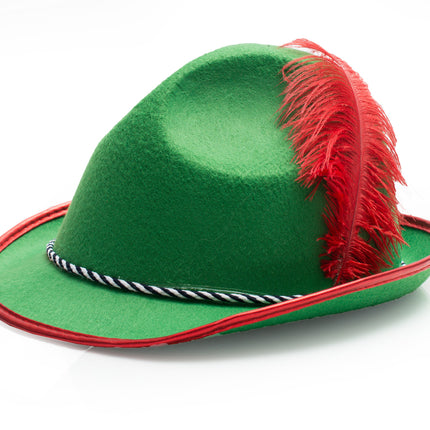Oktoberfest Tiroler Hat Red Feather